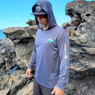 Graphite Hooded Long Sleeved Shirt-Omilu